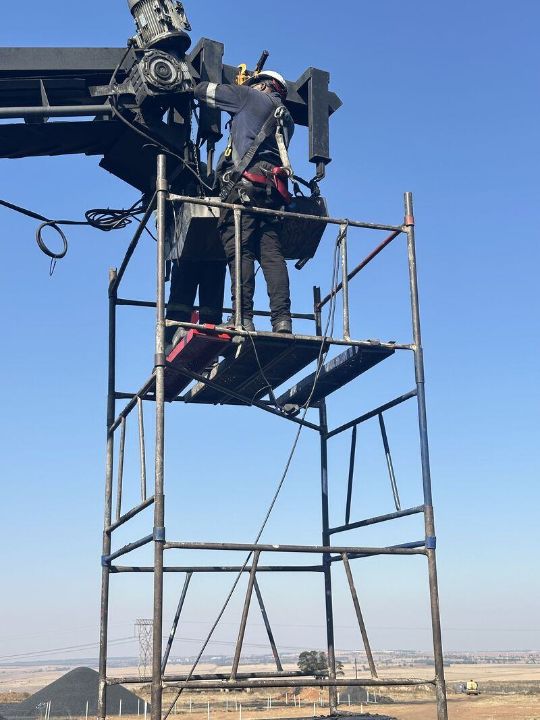 G8 crew working at height during plant construction